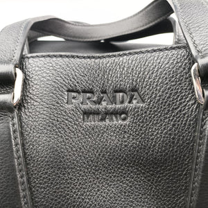 Pre-owned Prada Vitello Phenix Black Leather shoulderbag | stylenewstar