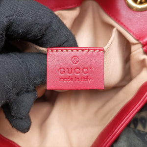 Pre-owned Gucci GG Marmont Red Leather 446744 shoulderbag | stylenewstar