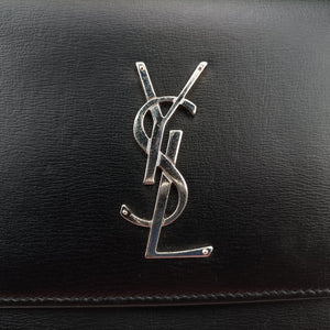 Pre-owned Yves Saint Laurent SUNSET Black Leather 442906 shoulderbag | stylenewstar