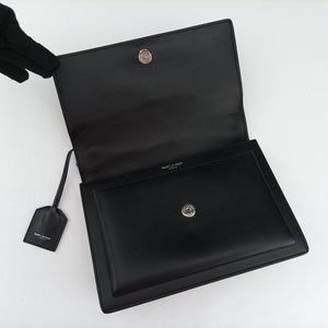 Pre-owned Yves Saint Laurent SUNSET Black Leather 442906 shoulderbag | stylenewstar