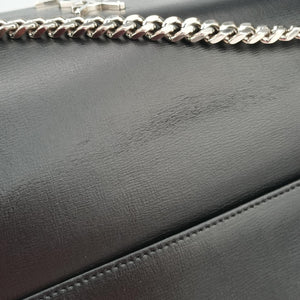 Pre-owned Yves Saint Laurent SUNSET Black Leather 442906 shoulderbag | stylenewstar