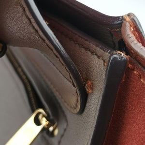 Pre-owned Celine Trapeze Orange×Brown Suede × leather shoulderbag | stylenewstar