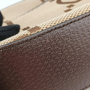 Pre-owned Gucci Jumbo GG Messenger Brown canvas×leather 675891 shoulderbag | stylenewstar