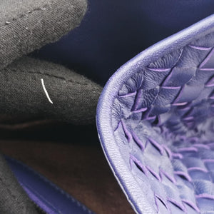 Pre-owned Bottega Veneta Parachute Intrecciato Purple lambskin handbag | stylenewstar