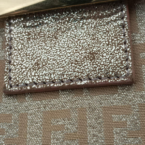 Pre-owned Fendi Baguette Beige × Silver×Pink canvas 8BR180 shoulderbag | stylenewstar