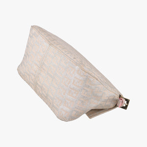 Pre-owned Fendi Baguette Beige × Silver×Pink canvas 8BR180 shoulderbag | stylenewstar