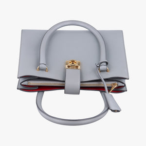 Pre-owned Ferragamo Gancini Juliet Grey leather handbag | stylenewstar