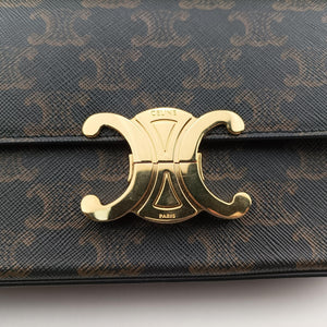 Secondhand Celine TRIOMPHE Brown PVC coated canvas shoulderbag | stylenewstar