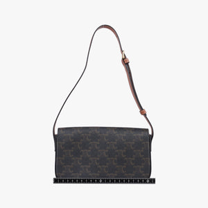 Secondhand Celine TRIOMPHE Brown PVC coated canvas shoulderbag | stylenewstar