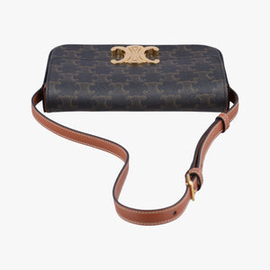 Secondhand Celine TRIOMPHE Brown PVC coated canvas shoulderbag | stylenewstar