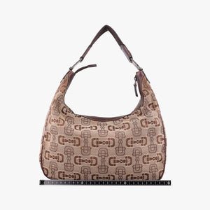 Vintage Gucci Horsebit print hobo Brown Canvas×Leather 211524 handbag | stylenewstar