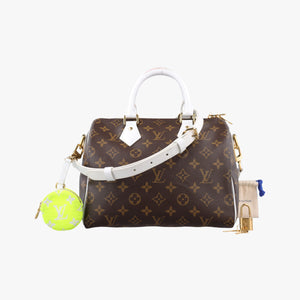 Secondhand Louis Vuitton Speedy Bandouliere 25 brown×white Monogram Canvas×calf leather M20754 shoulderbag | stylenewstar