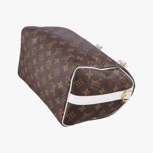 Secondhand Louis Vuitton Speedy Bandouliere 25 brown×white Monogram Canvas×calf leather M20754 shoulderbag | stylenewstar