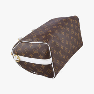 Secondhand Louis Vuitton Speedy Bandouliere 25 brown×white Monogram Canvas×calf leather M20754 shoulderbag | stylenewstar