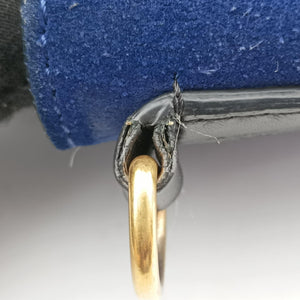 Pre-owned Celine Luggage Mini Shopper Beige×black×blue Suede × leather shoulderbag | stylenewstar