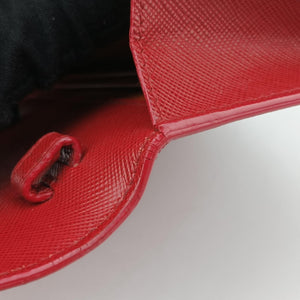 Pre-owned Prada Envelope Red x Orange Saffiano Leather shoulderbag | stylenewstar