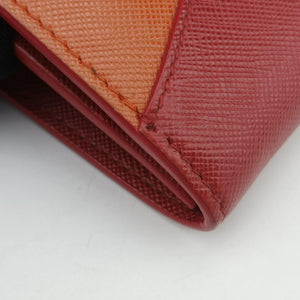 Pre-owned Prada Envelope Red x Orange Saffiano Leather shoulderbag | stylenewstar