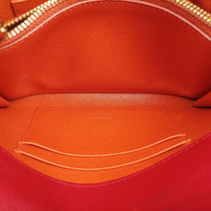 Pre-owned Prada Envelope Red x Orange Saffiano Leather shoulderbag | stylenewstar