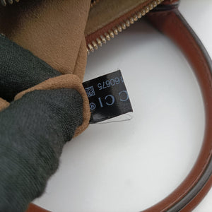Pre-owned Gucci GG SUPREME beige×brown PVC coated canvas×Leather 409529 shoulderbag | stylenewstar