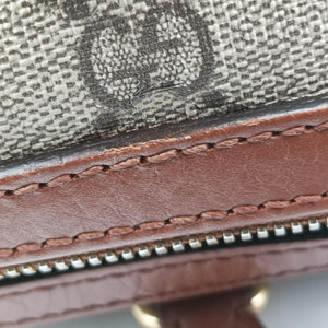 Pre-owned Gucci GG SUPREME beige×brown PVC coated canvas×Leather 409529 shoulderbag | stylenewstar