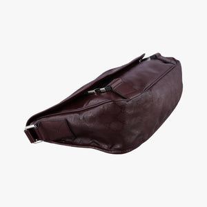 Secondhand Gucci GG Plus Messenger Burgundy PVC coated canvas 201732 shoulderbag | stylenewstar