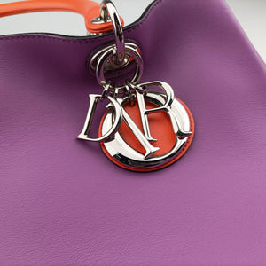 Pre-owned Christian Dior Diorissimo Purple×Orange Leather handbag | stylenewstar