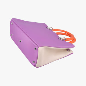 Pre-owned Christian Dior Diorissimo Purple×Orange Leather handbag | stylenewstar
