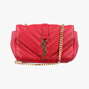 Pre-owned Yves Saint Laurent Baby Chai Red Leather 399289 shoulderbag | stylenewstar