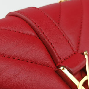 Pre-owned Yves Saint Laurent Baby Chai Red Leather 399289 shoulderbag | stylenewstar