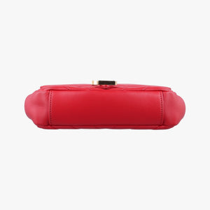 Pre-owned Yves Saint Laurent Baby Chai Red Leather 399289 shoulderbag | stylenewstar