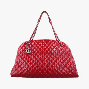 Pre-owned Chanel Mademoiselle Bowling Red Patent A50561 shoulderbag | stylenewstar