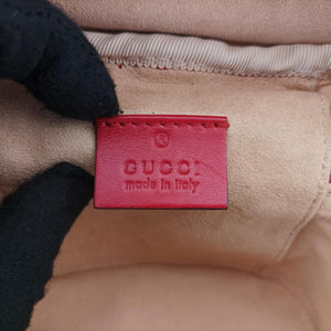 Pre-owned Gucci GG Marmont Red Leather 598594 backpack/rucksack | stylenewstar