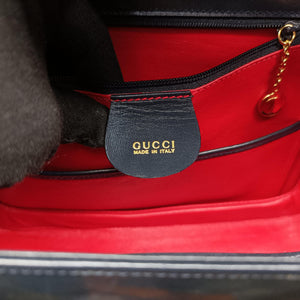 Pre-owned Gucci Bamboo Navy Leather 000.01 handbag | stylenewstar