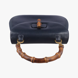 Pre-owned Gucci Bamboo Navy Leather 000.01 handbag | stylenewstar