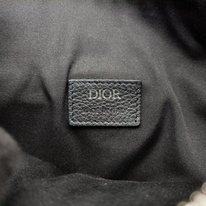 Pre-owned Christian Dior saddle Navy Jacquard×Leather bum bag/waist bag | stylenewstar