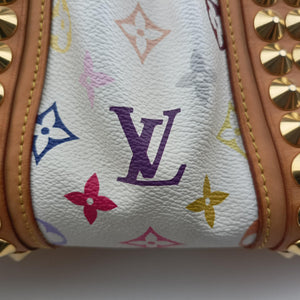 Pre-owned Louis Vuitton COURTNEY MM white Monogram Multicolor M45641 handbag | stylenewstar