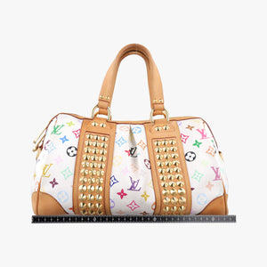 Pre-owned Louis Vuitton COURTNEY MM white Monogram Multicolor M45641 handbag | stylenewstar