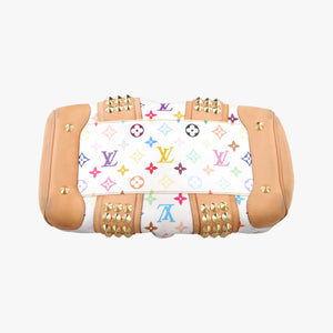 Pre-owned Louis Vuitton COURTNEY MM white Monogram Multicolor M45641 handbag | stylenewstar