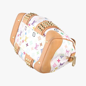 Pre-owned Louis Vuitton COURTNEY MM white Monogram Multicolor M45641 handbag | stylenewstar
