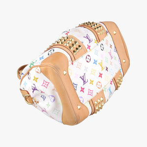 Pre-owned Louis Vuitton COURTNEY MM white Monogram Multicolor M45641 handbag | stylenewstar