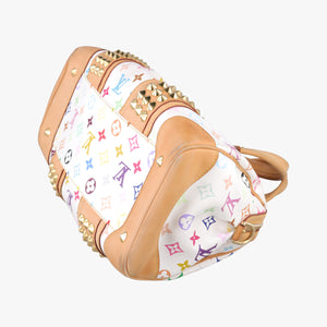Pre-owned Louis Vuitton COURTNEY MM white Monogram Multicolor M45641 handbag | stylenewstar