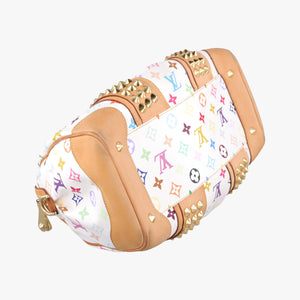 Pre-owned Louis Vuitton COURTNEY MM white Monogram Multicolor M45641 handbag | stylenewstar