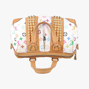Pre-owned Louis Vuitton COURTNEY MM white Monogram Multicolor M45641 handbag | stylenewstar