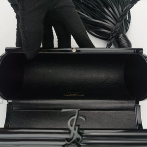 Pre-owned Yves Saint Laurent Fringe Monogram Opium Box Black Plexiglass 418523 shoulderbag | stylenewstar