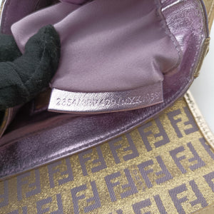 Pre-owned Fendi Zucchino turn lock golden×Multicolour canvas×leather 8BR429 handbag | stylenewstar
