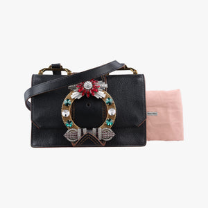 Pre-owned Miu Miu Miu Lady Black Leather shoulderbag | stylenewstar