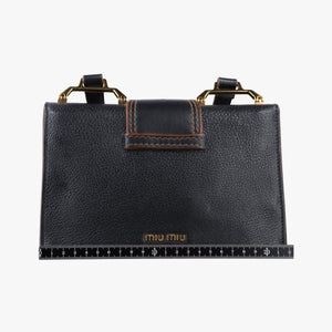Pre-owned Miu Miu Miu Lady Black Leather shoulderbag | stylenewstar