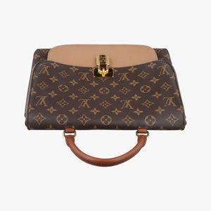 Pre-owned Louis Vuitton MARIGNAN brown×SESAME Monogram Canvas×calf leather M44544 shoulderbag | stylenewstar