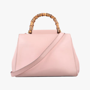 Pre-owned Gucci Bamboo Nymphaea Pink Leather 453767 shoulderbag | stylenewstar