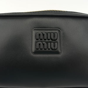 Vintage Miu Miu Logo belt Black leather bum bag/waist bag | stylenewstar